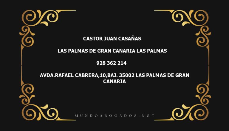 abogado Castor Juan Casañas en la localidad de Las Palmas de Gran Canaria