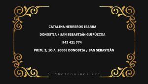 abogado Catalina Herreros Ibarra en la localidad de Donostia / San Sebastián