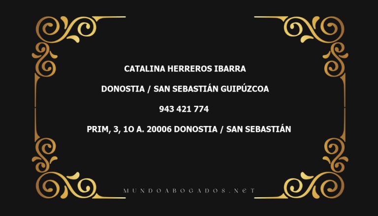 abogado Catalina Herreros Ibarra en la localidad de Donostia / San Sebastián