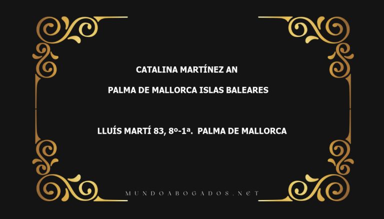 abogado Catalina Martínez An en la localidad de Palma de Mallorca