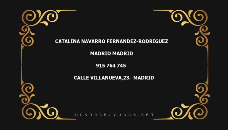 abogado Catalina Navarro Fernandez-Rodriguez en la localidad de Madrid