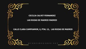 abogado Cecilia Calvet Fernandez en la localidad de Las Rozas de Madrid