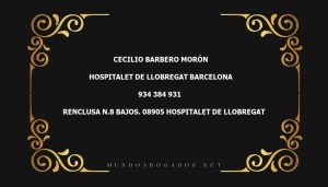 abogado Cecilio Barbero Morón en la localidad de Hospitalet de Llobregat