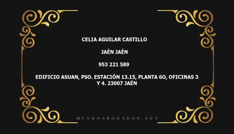 abogado Celia Aguilar Castillo en la localidad de Jaén