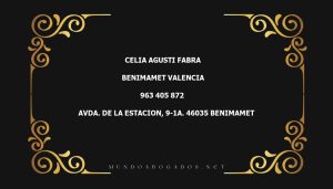 abogado Celia Agusti Fabra en la localidad de Benimamet