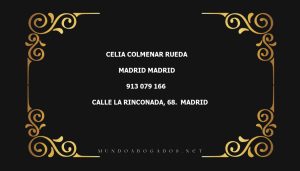 abogado Celia Colmenar Rueda en la localidad de Madrid