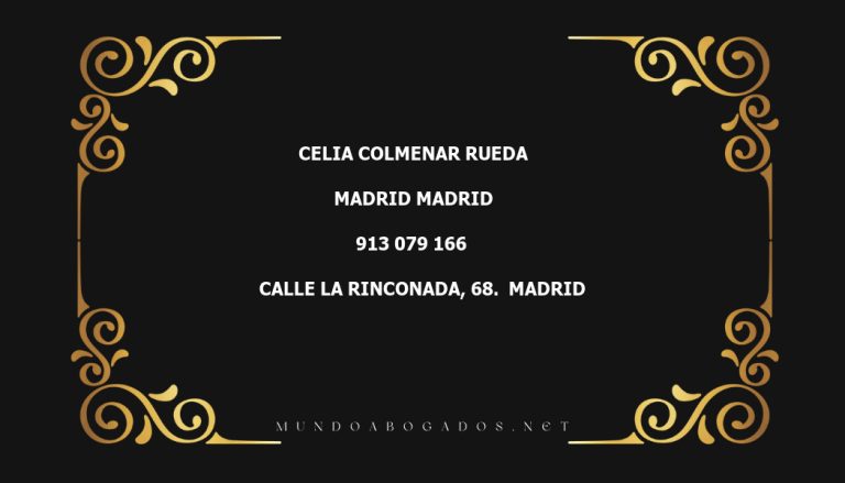 abogado Celia Colmenar Rueda en la localidad de Madrid