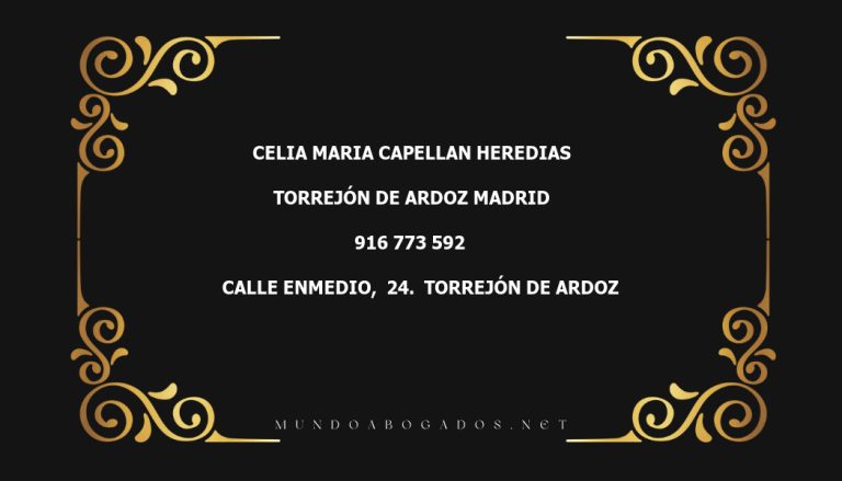 abogado Celia Maria Capellan Heredias en la localidad de Torrejón de Ardoz