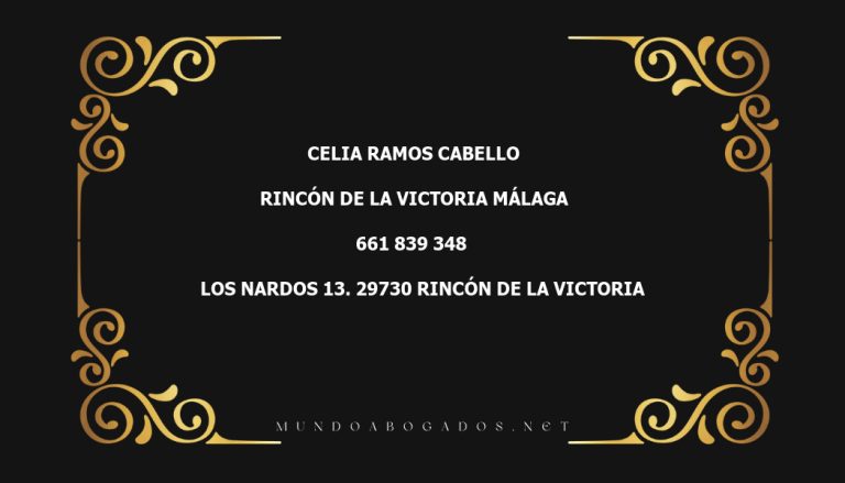 abogado Celia Ramos Cabello en la localidad de Rincón de la Victoria