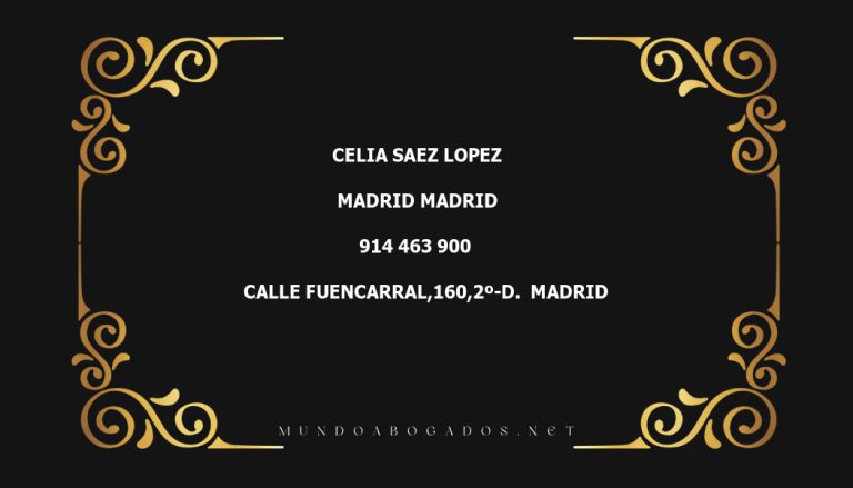 abogado Celia Saez Lopez en la localidad de Madrid