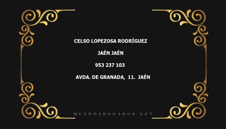 abogado Celso Lopezosa Rodríguez en la localidad de Jaén