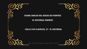 abogado Cesar Carlos Del Riego De Fuentes en la localidad de El Escorial