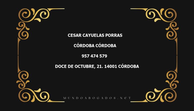 abogado Cesar Cayuelas Porras en la localidad de Córdoba