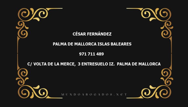 abogado César Fernández en la localidad de Palma de Mallorca