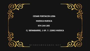 abogado Cesar Fortacin Lera en la localidad de Huesca