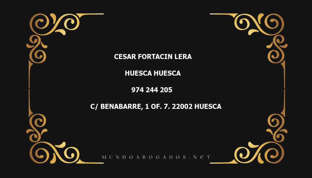 abogado Cesar Fortacin Lera en la localidad de Huesca