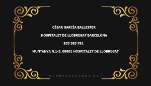 abogado César García Ballester en la localidad de Hospitalet de Llobregat