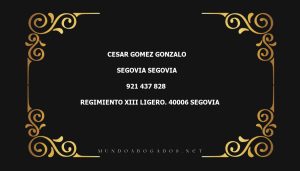 abogado Cesar Gomez Gonzalo en la localidad de Segovia