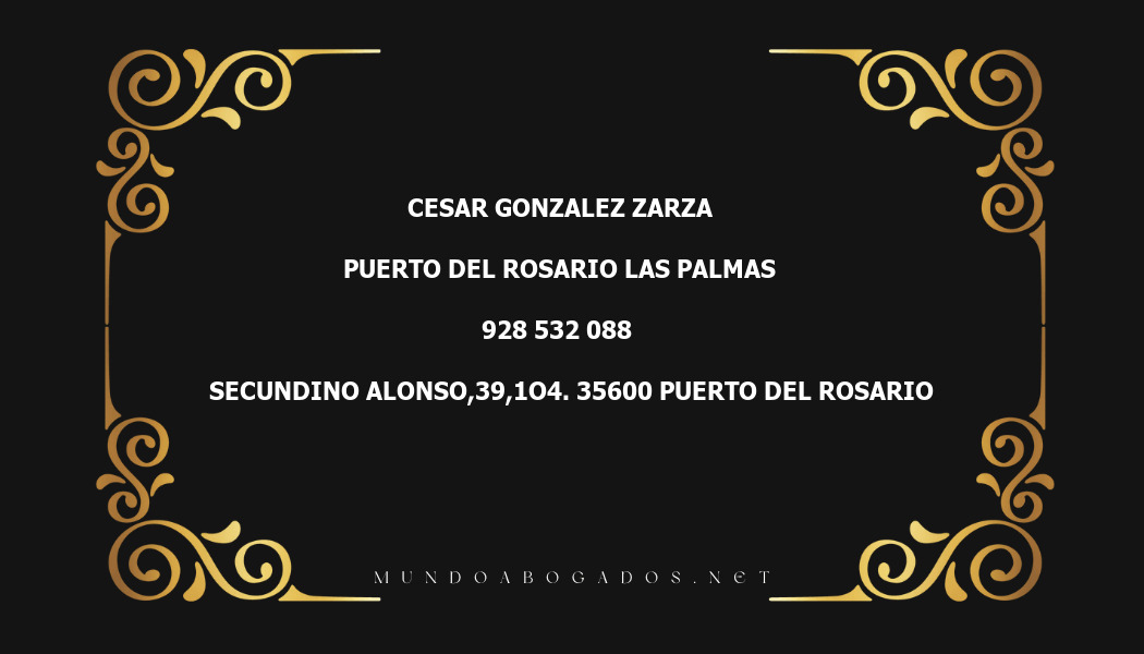 abogado Cesar Gonzalez Zarza en la localidad de Puerto del Rosario