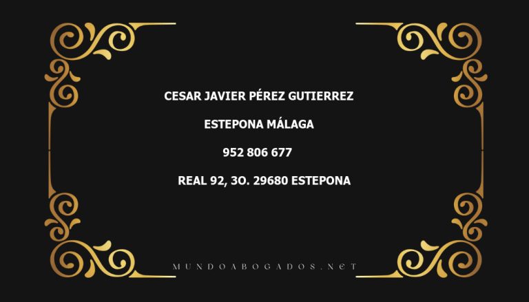 abogado Cesar Javier Pérez Gutierrez en la localidad de Estepona