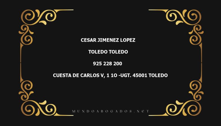 abogado Cesar Jimenez Lopez en la localidad de Toledo