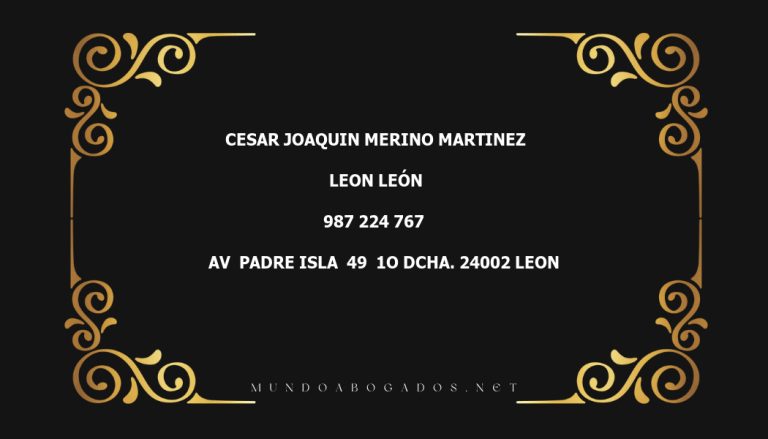 abogado Cesar Joaquin Merino Martinez en la localidad de Leon