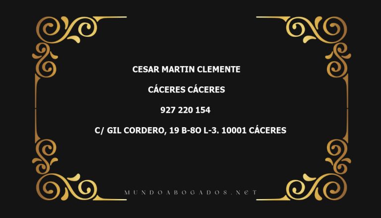 abogado Cesar Martin Clemente en la localidad de Cáceres