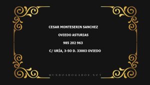 abogado Cesar Monteserin Sanchez en la localidad de Oviedo