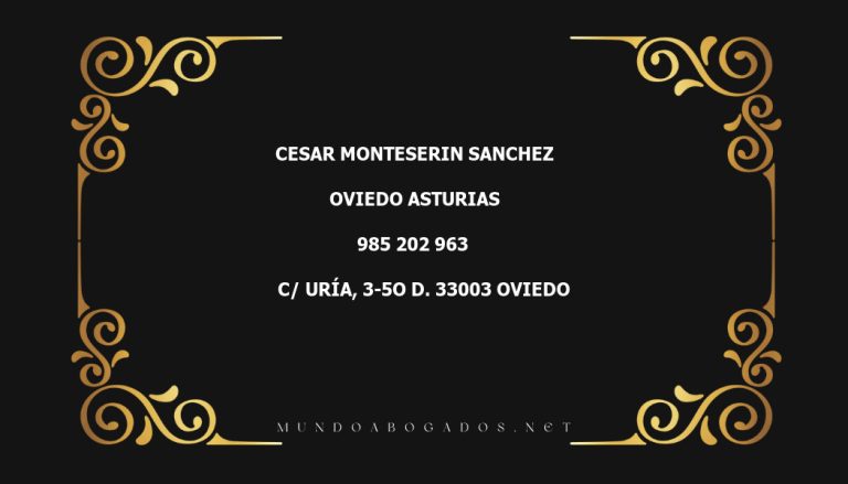 abogado Cesar Monteserin Sanchez en la localidad de Oviedo