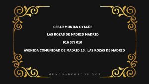 abogado Cesar Muntan Oyagüe en la localidad de Las Rozas de Madrid