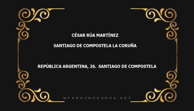 abogado César Rúa Martínez en la localidad de Santiago de Compostela