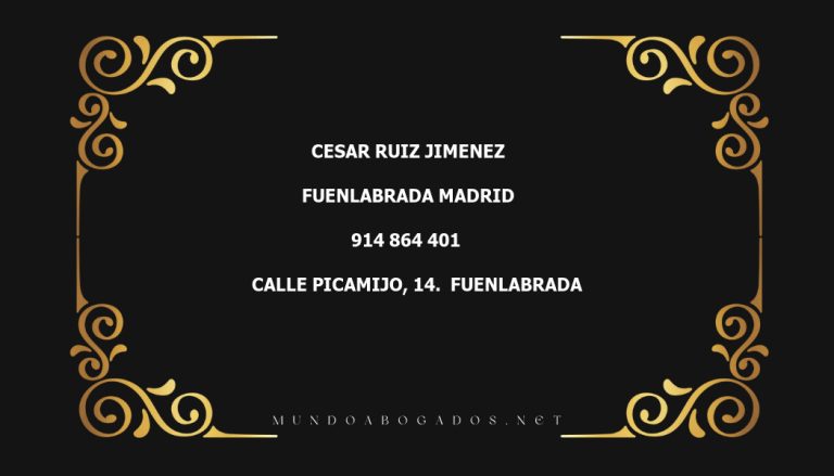 abogado Cesar Ruiz Jimenez en la localidad de Fuenlabrada