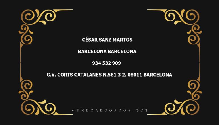 abogado César Sanz Martos en la localidad de Barcelona