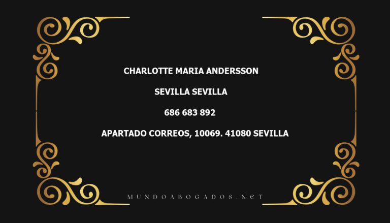 abogado Charlotte Maria Andersson en la localidad de Sevilla