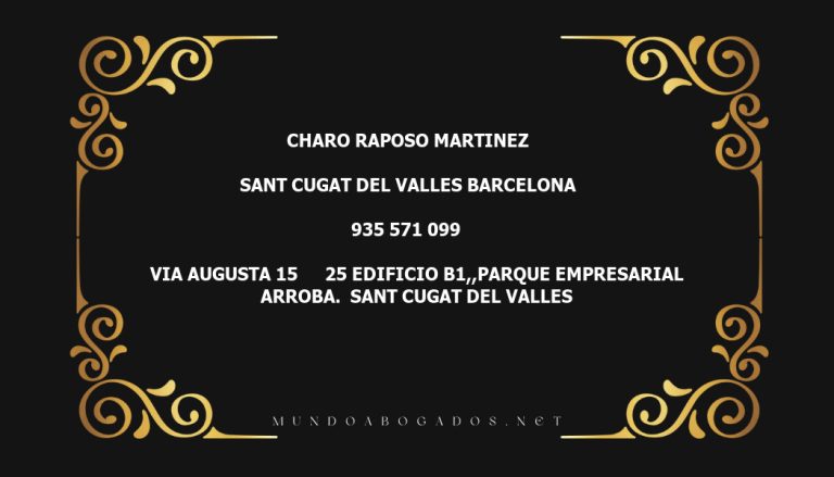 abogado Charo Raposo Martinez en la localidad de Sant Cugat del Valles