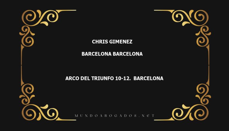 abogado Chris Gimenez en la localidad de Barcelona