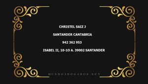 abogado Christel Saiz J en la localidad de Santander