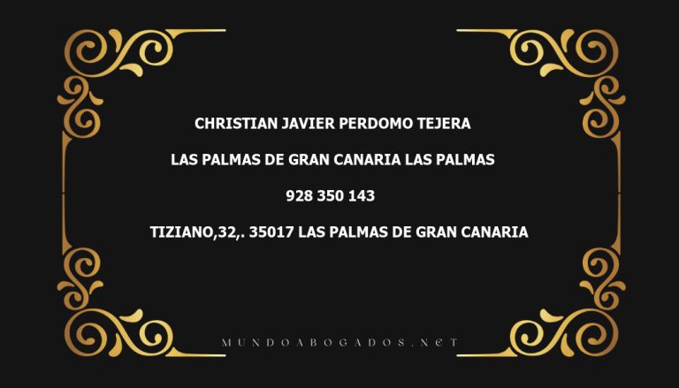 abogado Christian Javier Perdomo Tejera en la localidad de Las Palmas de Gran Canaria