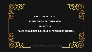 abogado Christina Tutunzi . en la localidad de Pozuelo de Alarcon