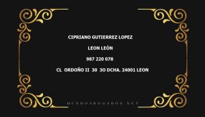 abogado Cipriano Gutierrez Lopez en la localidad de Leon