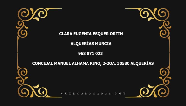 abogado Clara Eugenia Esquer Ortin en la localidad de Alquerías