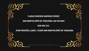 abogado Clara Eugenia Ramirez Deniz en la localidad de San Bartolomé de Tirajana