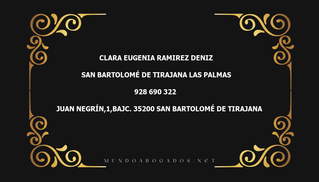 abogado Clara Eugenia Ramirez Deniz en la localidad de San Bartolomé de Tirajana