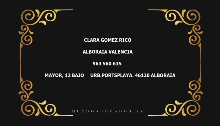 abogado Clara Gomez Rico en la localidad de Alboraia