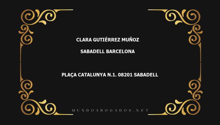 abogado Clara Gutiérrez Muñoz en la localidad de Sabadell