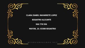 abogado Clara Isabel Navarrete Lopez en la localidad de Bigastro