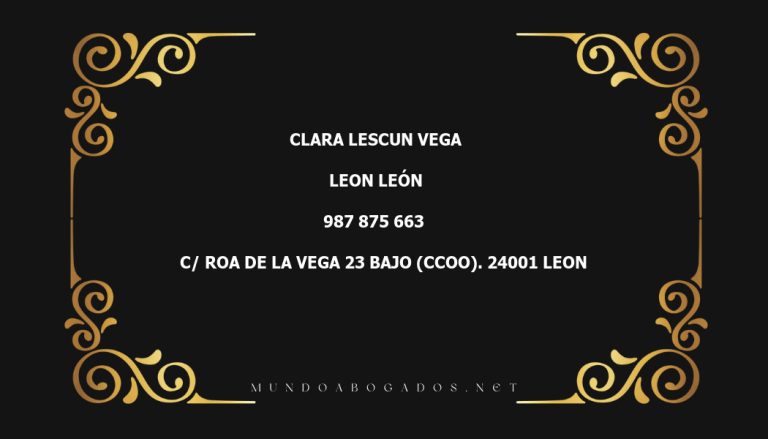 abogado Clara Lescun Vega en la localidad de Leon