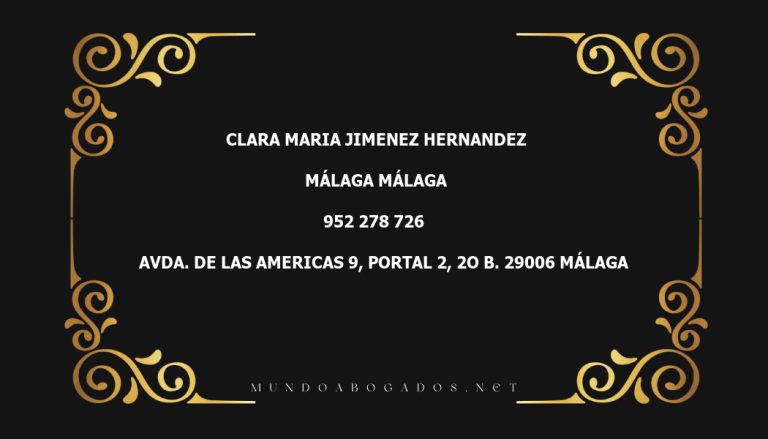 abogado Clara Maria Jimenez Hernandez en la localidad de Málaga