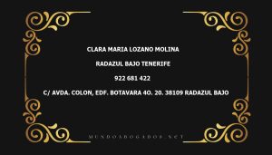 abogado Clara Maria Lozano Molina en la localidad de Radazul Bajo