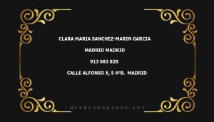 abogado Clara Maria Sanchez-Marin Garcia en la localidad de Madrid